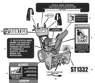 Part Location Diagram of MT48X5297 Murray DECAL, REMOTE CHUTE CONTROL